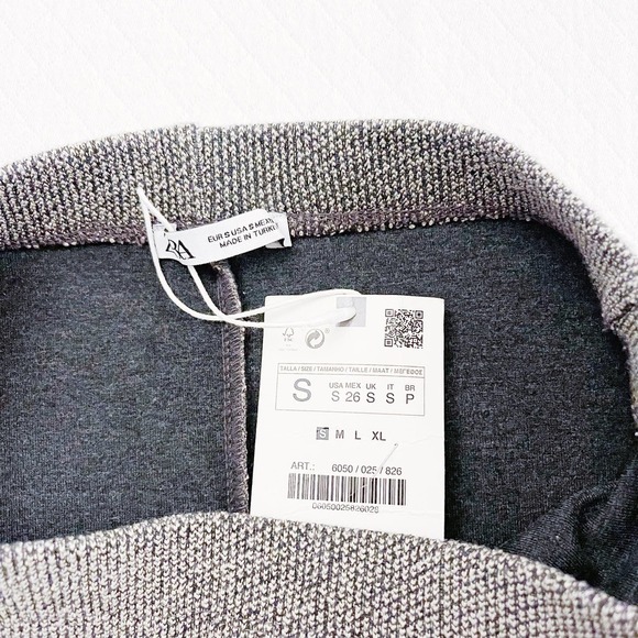 Zara Brown Woven Tweed Textured Pencil Skirt SZ S - Picture 2 of 7